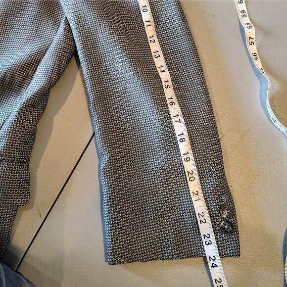 Hickey Freeman Ltd. Men's Silk Wool Houndstooth Grey Sport Coat Blazer 46 Reg - Picture 7 of 12